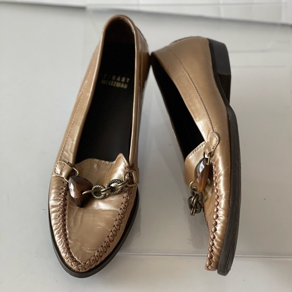 Stuart Weitzman Women's Nude Beige Loafer Flats Slip On Comfort Shoes Jewel, 6 - Picture 3 of 10